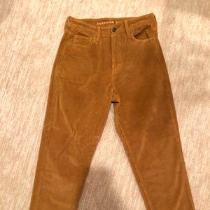 tan/burnt orange slightly velvet jeans